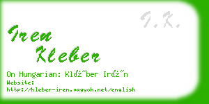 iren kleber business card